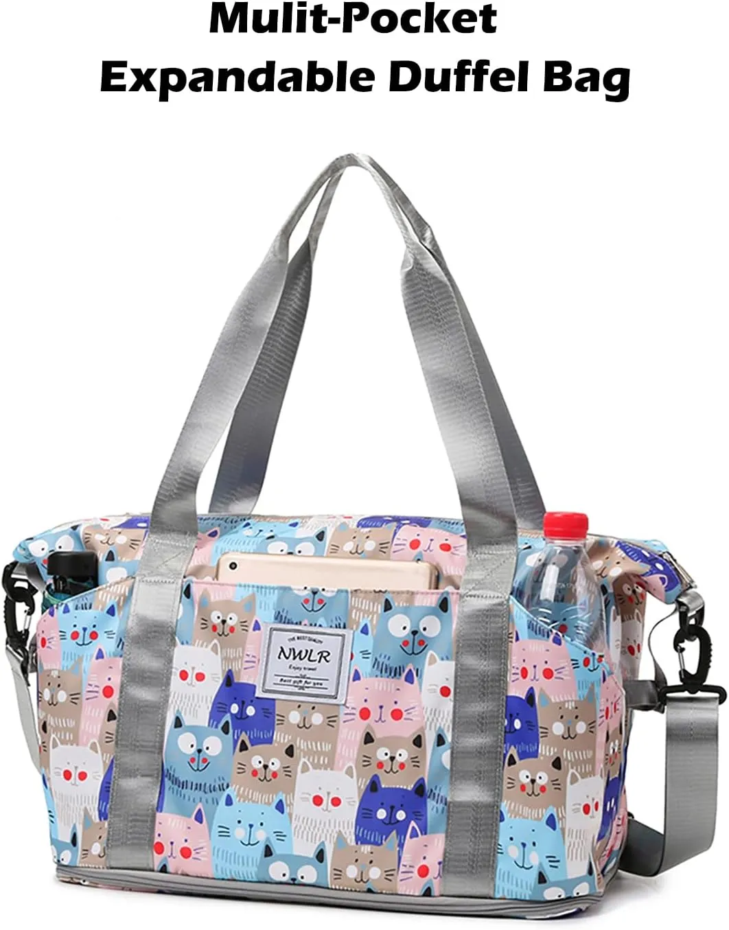 Expandable Travel Duffle Bag Weekender Carry on Overnight Bag Gym Bag for Women