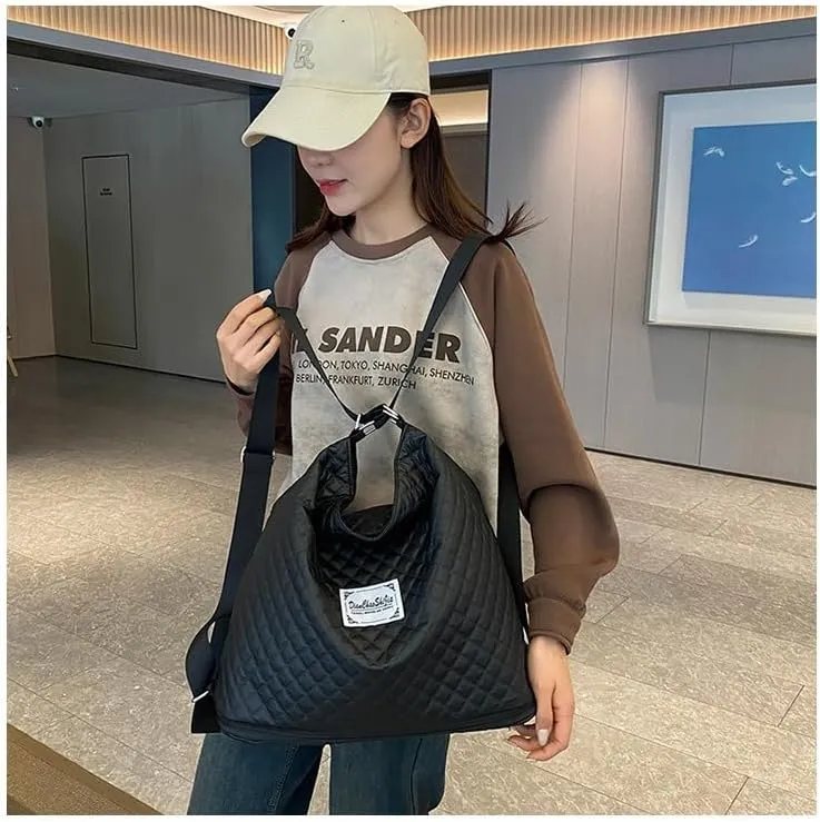 Expandable Travel Tote Bag for Women,Convertible Multi-Function Fitness Backpack,Waterproof Gym Shoulder Bag,Solid Color Crossbody Handbag