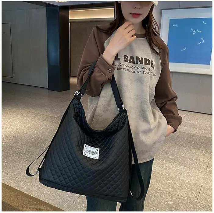 Expandable Travel Tote Bag for Women,Convertible Multi-Function Fitness Backpack,Waterproof Gym Shoulder Bag,Solid Color Crossbody Handbag