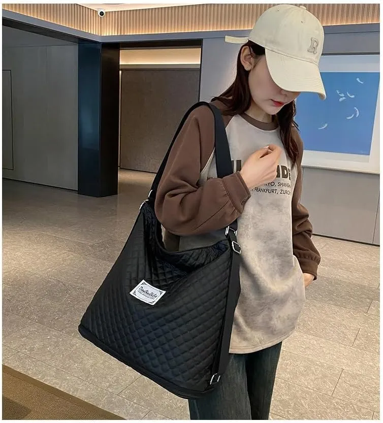 Expandable Travel Tote Bag for Women,Convertible Multi-Function Fitness Backpack,Waterproof Gym Shoulder Bag,Solid Color Crossbody Handbag