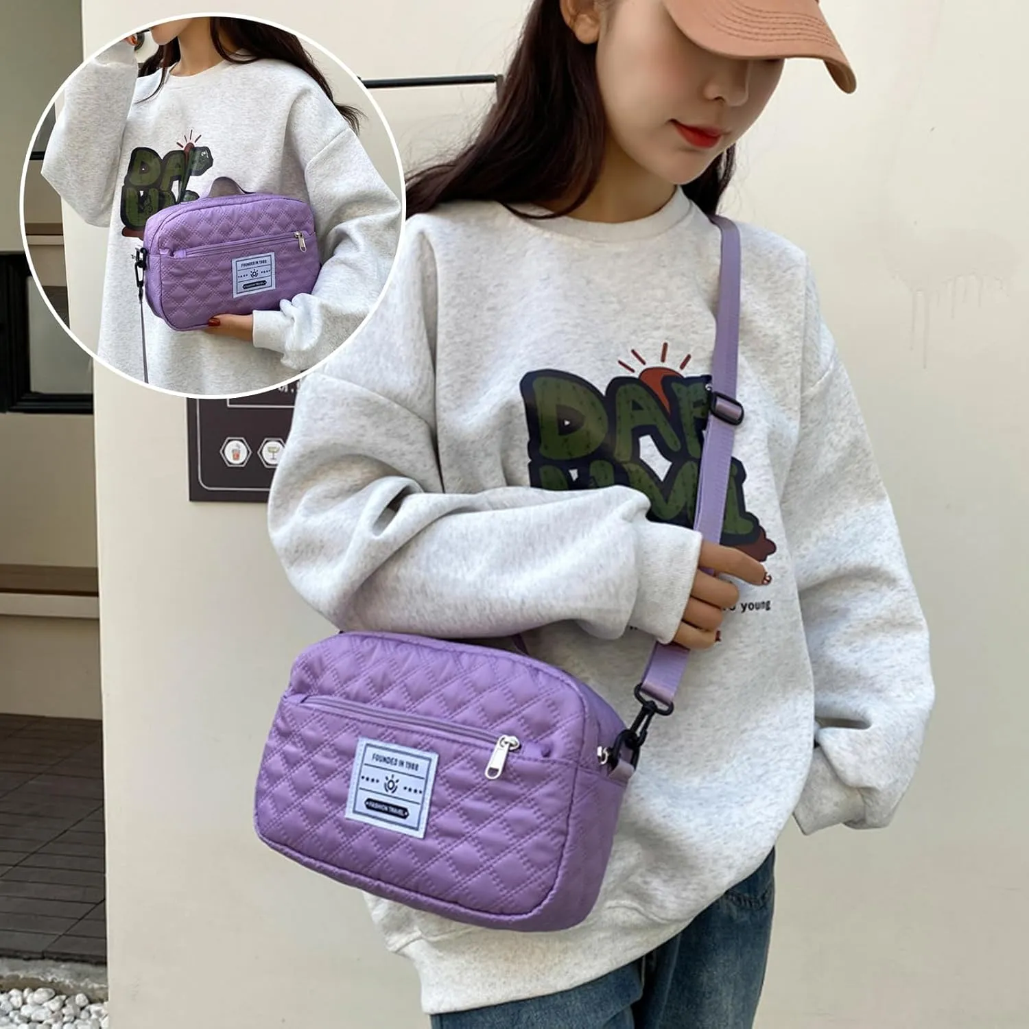 Expandable Weekender Bag for Women - Waterproof Large Capacity Travel Duffle with Multi-Compartment Organizer, Weekend Trips & Business Travel (light purple)