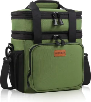 Expandable XLarge Lunch Box, Insulated Heavy Duty Lunch Bag Waterproof Leakproof Durable Cooler Bag for Men Women Adults Work Construction Camping Trip, 22L, Army Green