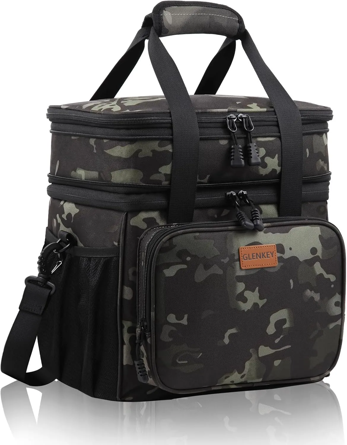 Expandable XLarge Lunch Box, Insulated Heavy Duty Lunch Bag Waterproof Leakproof Durable Cooler Bag for Men Women Adults Work Construction Camping Trip, 22L, Black-Camo