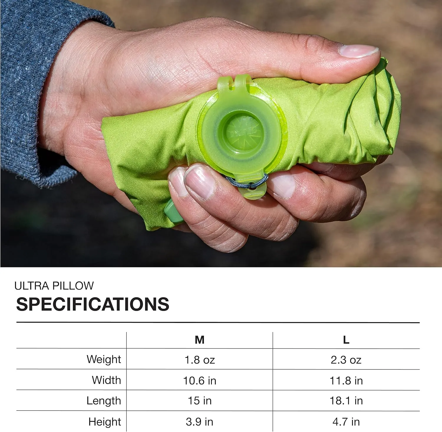 Exped Ultra Pillow | Premium Ultralight & Compact Camping Pillow | Packable Sleeping Pillow | Inflatable Backpacking Pillow, Grey Goose, Medium