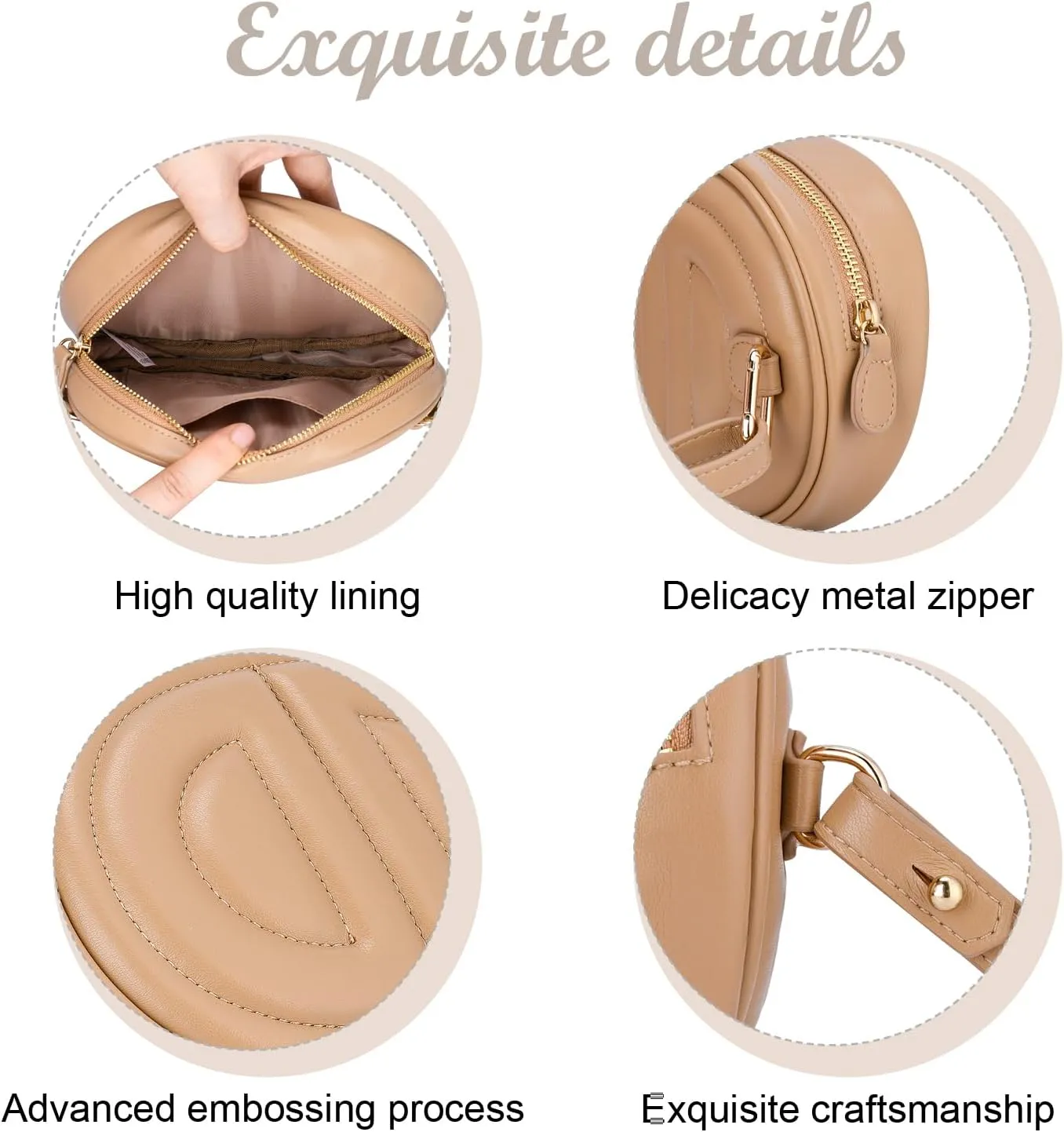 Fahion H crossbody bag, Leather fanny pack for women,Fashion khaki crossbody, Popular exquisite waterproof fanny bag for women.