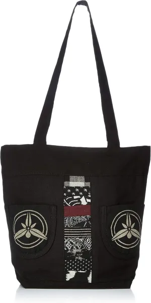 Faimeo TB-4669 Crest Patch Tote Bag, Black
