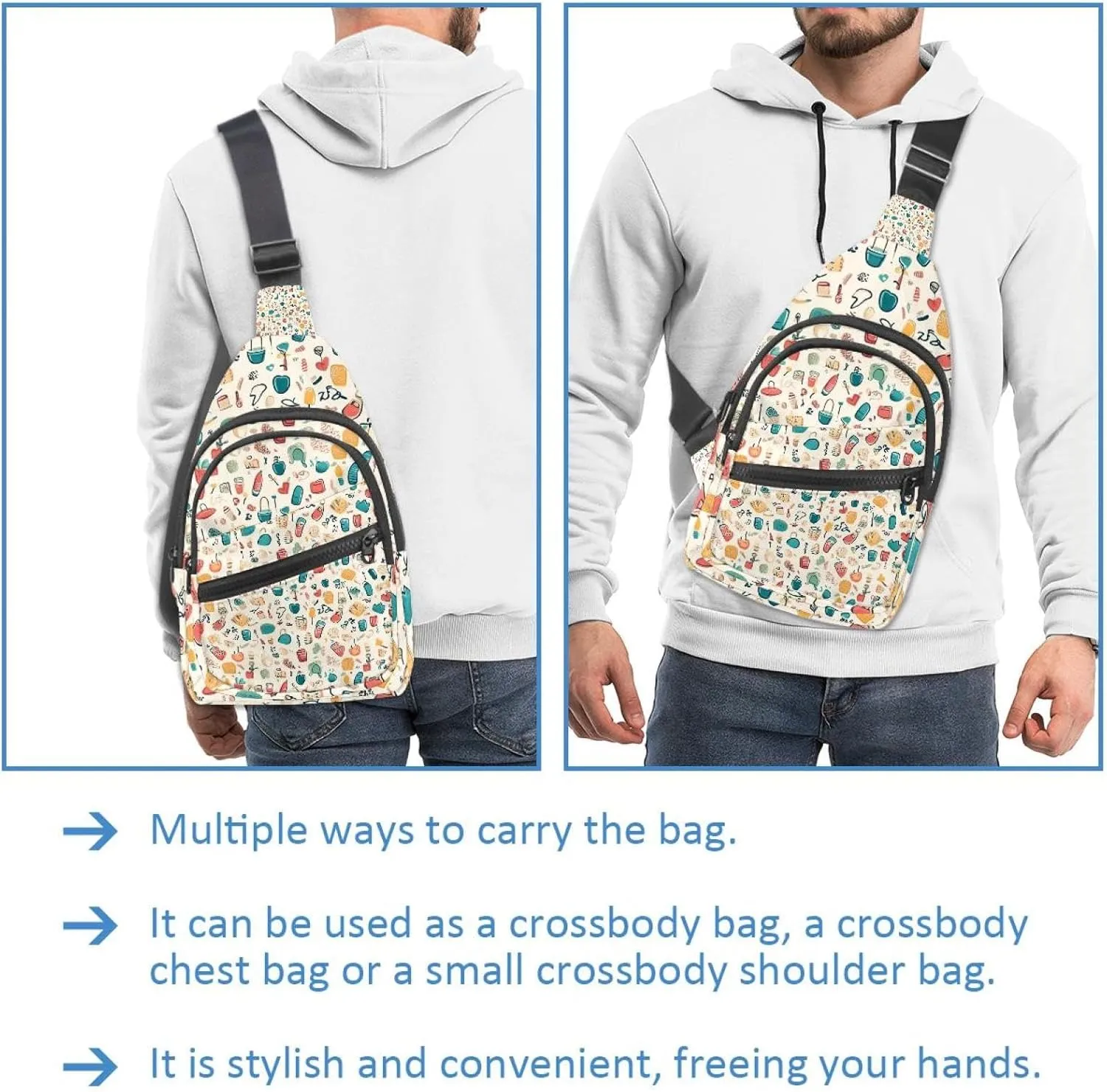 Fanny Pack Cross Body Bag for Outdoors Hiking Traveling, Cute Dental (38)