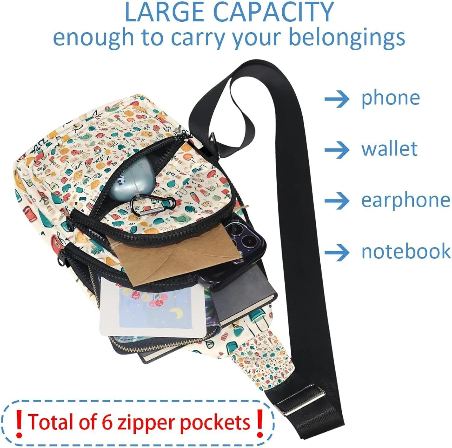 Fanny Pack Cross Body Bag for Outdoors Hiking Traveling, Cute Dental (38)