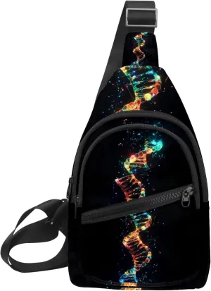 Fanny Pack Cross Body Bag for Outdoors Hiking Traveling, dna helix (2)