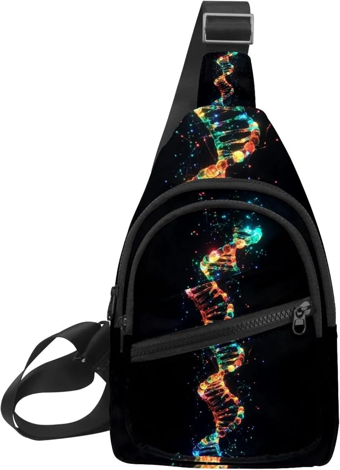 Fanny Pack Cross Body Bag for Outdoors Hiking Traveling, dna helix (2)