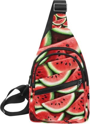 Fanny Pack Cross Body Bag for Outdoors Hiking Traveling, Watermelon (16)