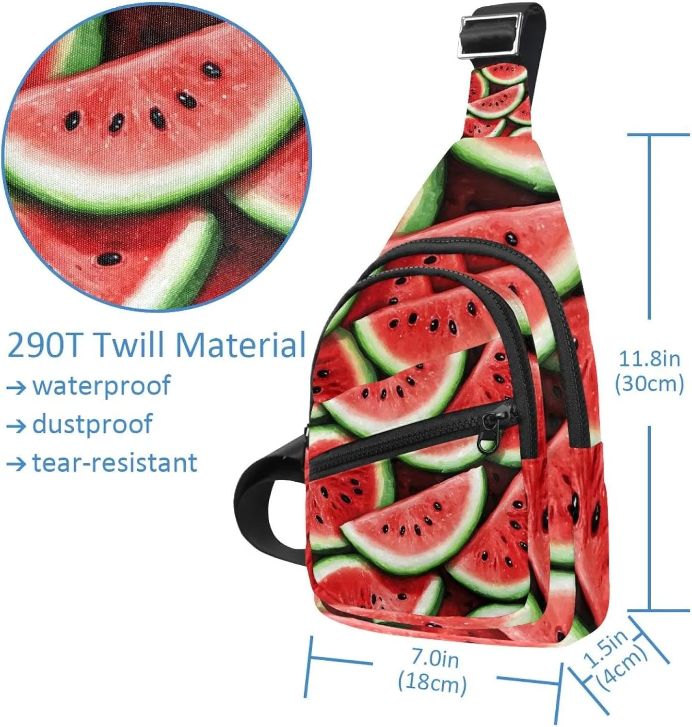 Fanny Pack Cross Body Bag for Outdoors Hiking Traveling, Watermelon (16)