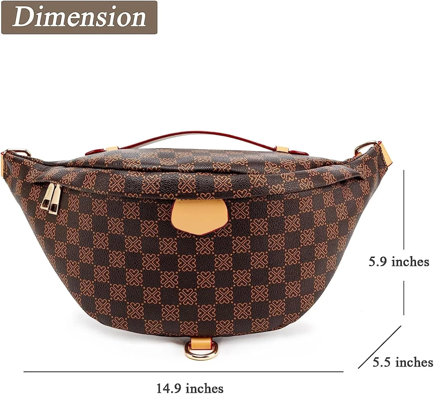 Fanny Pack Crossbody Bags Belt Chest Bum Bag for Women Men Belt Bag Fashion Waist Packs for Hiking Walking Biking Travel Cycling (Brown)