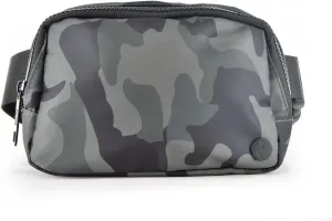 Fanny Pack for Men & Women, Crossbody Waist Belt Bag for Sports, Travel, Walking, Running, Hiking (Camo Grey)