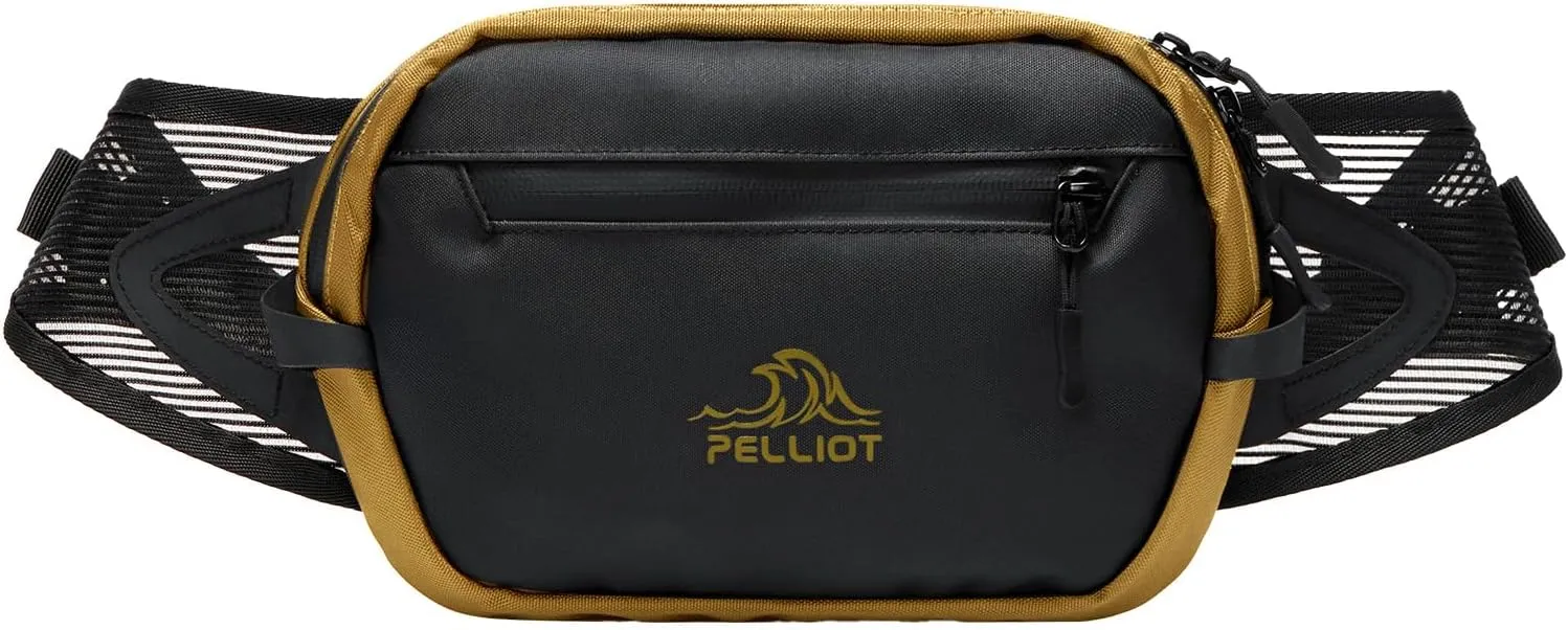 Fanny Pack for Women Men Lightweight Belt Bag Water Repellent Crossbody Bag for Hiking Traveling Cycling Commuting Black Gold