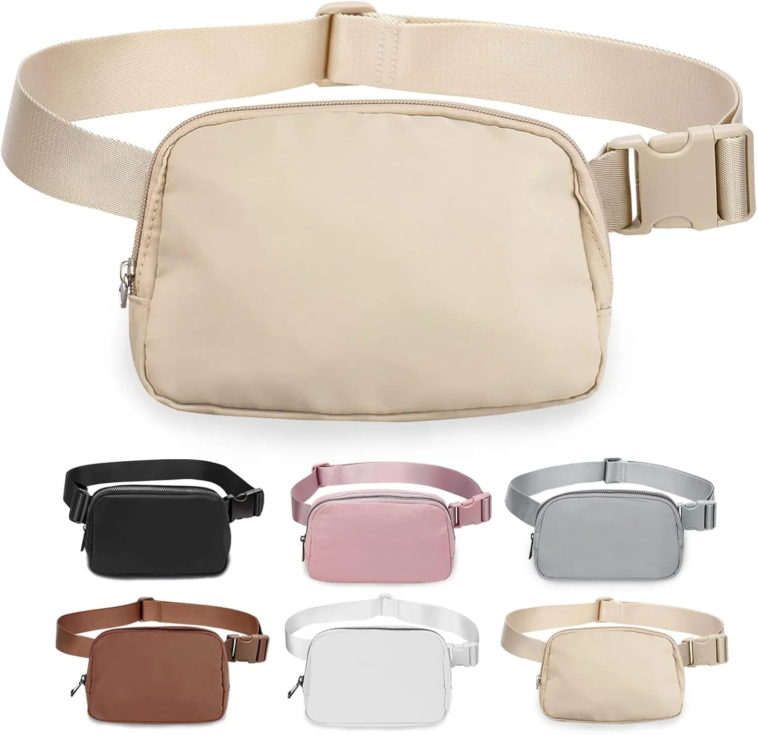 Fanny Pack for Women Teen Girls, Small Belt Bag 1L with Adjustable Strap 32" to 51", Crossbody Bag Water-resistant for Travel Gym Sport Running, Fashion Waist Bag for Mothers Day Gifts