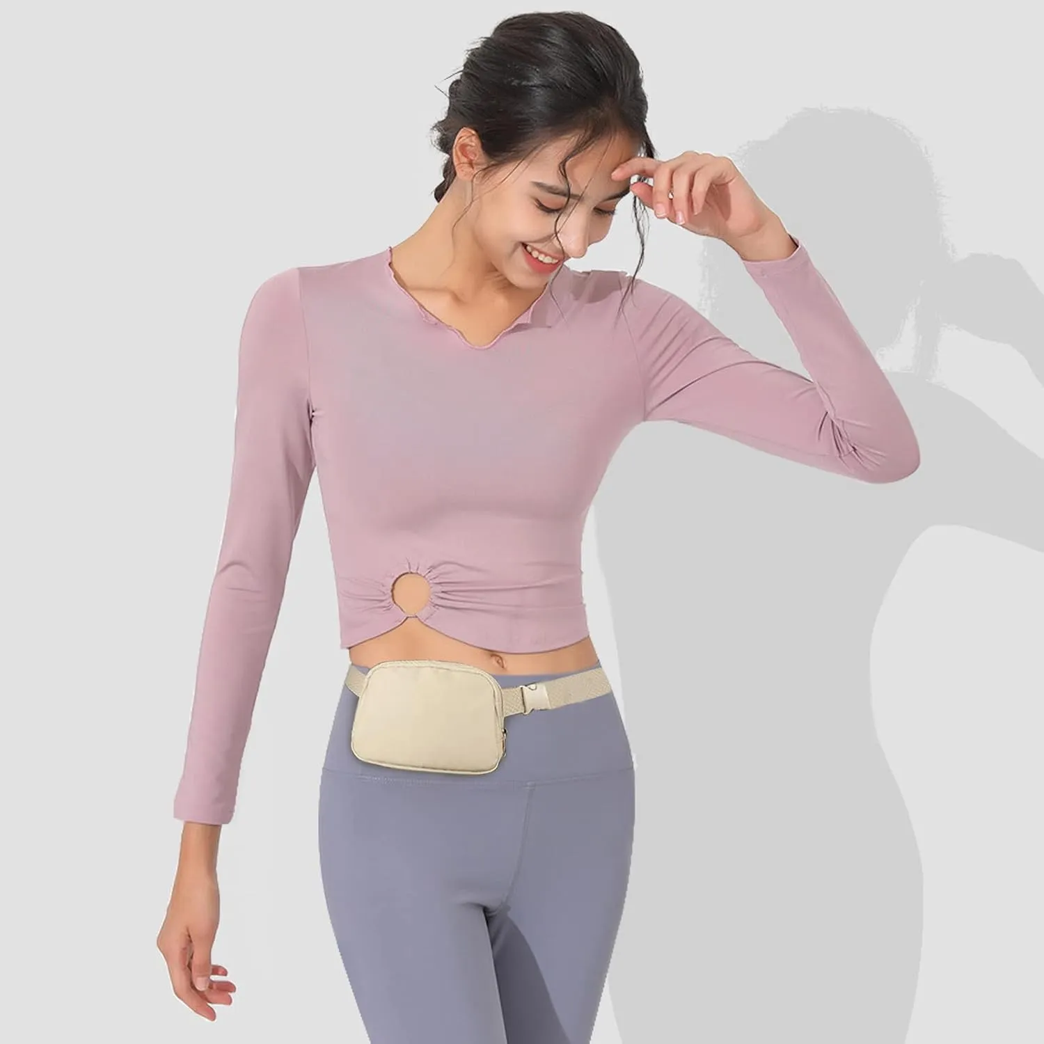 Fanny Pack for Women Teen Girls, Small Belt Bag 1L with Adjustable Strap 32" to 51", Crossbody Bag Water-resistant for Travel Gym Sport Running, Fashion Waist Bag for Mothers Day Gifts