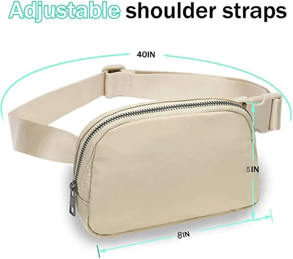 Fanny Pack for Women Teen Girls, Small Belt Bag 1L with Adjustable Strap 32" to 51", Crossbody Bag Water-resistant for Travel Gym Sport Running, Fashion Waist Bag for Mothers Day Gifts