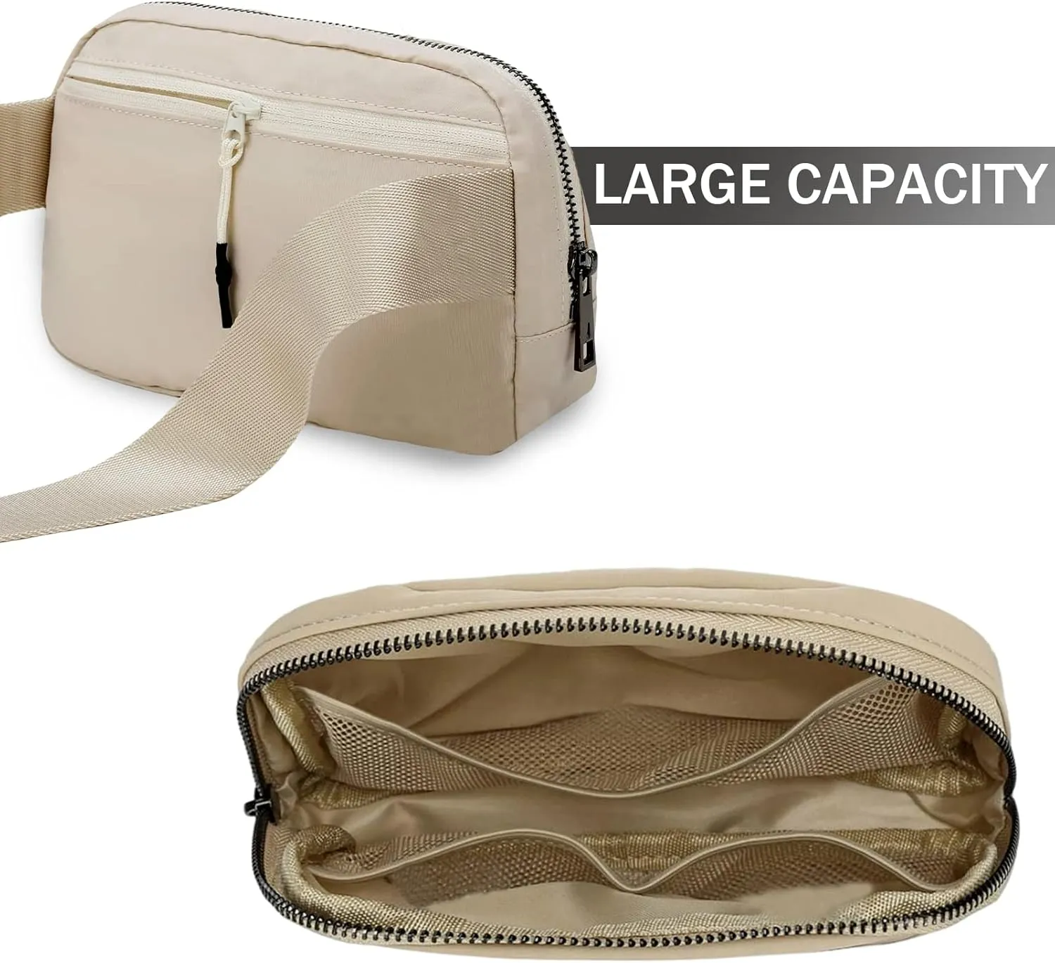 Fanny Pack for Women Teen Girls, Small Belt Bag 1L with Adjustable Strap 32" to 51", Crossbody Bag Water-resistant for Travel Gym Sport Running, Fashion Waist Bag for Mothers Day Gifts