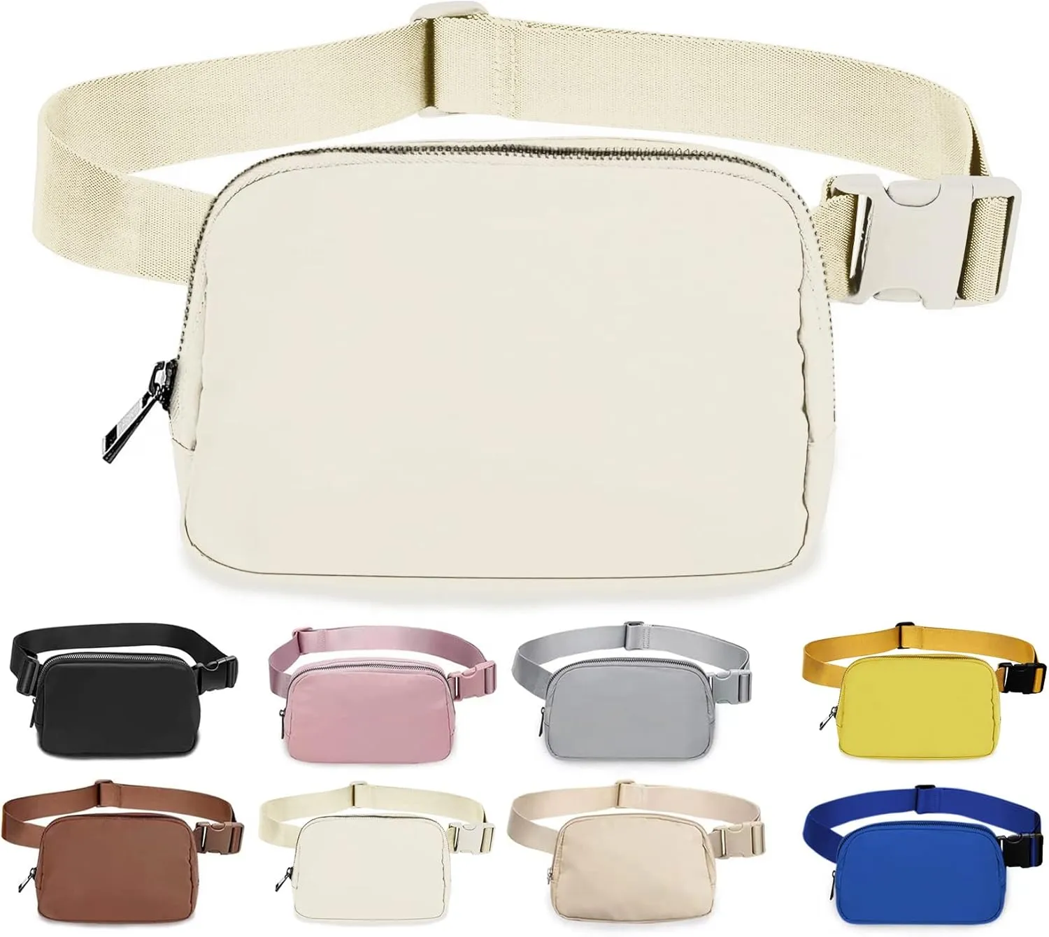 Fanny Pack for Women Teen Girls, Small Belt Bag 1L with Adjustable Strap 32" to 51", Crossbody Bag Water-resistant for Travel Gym Sport Running, Fashion Waist Bag for Mothers Day Gifts