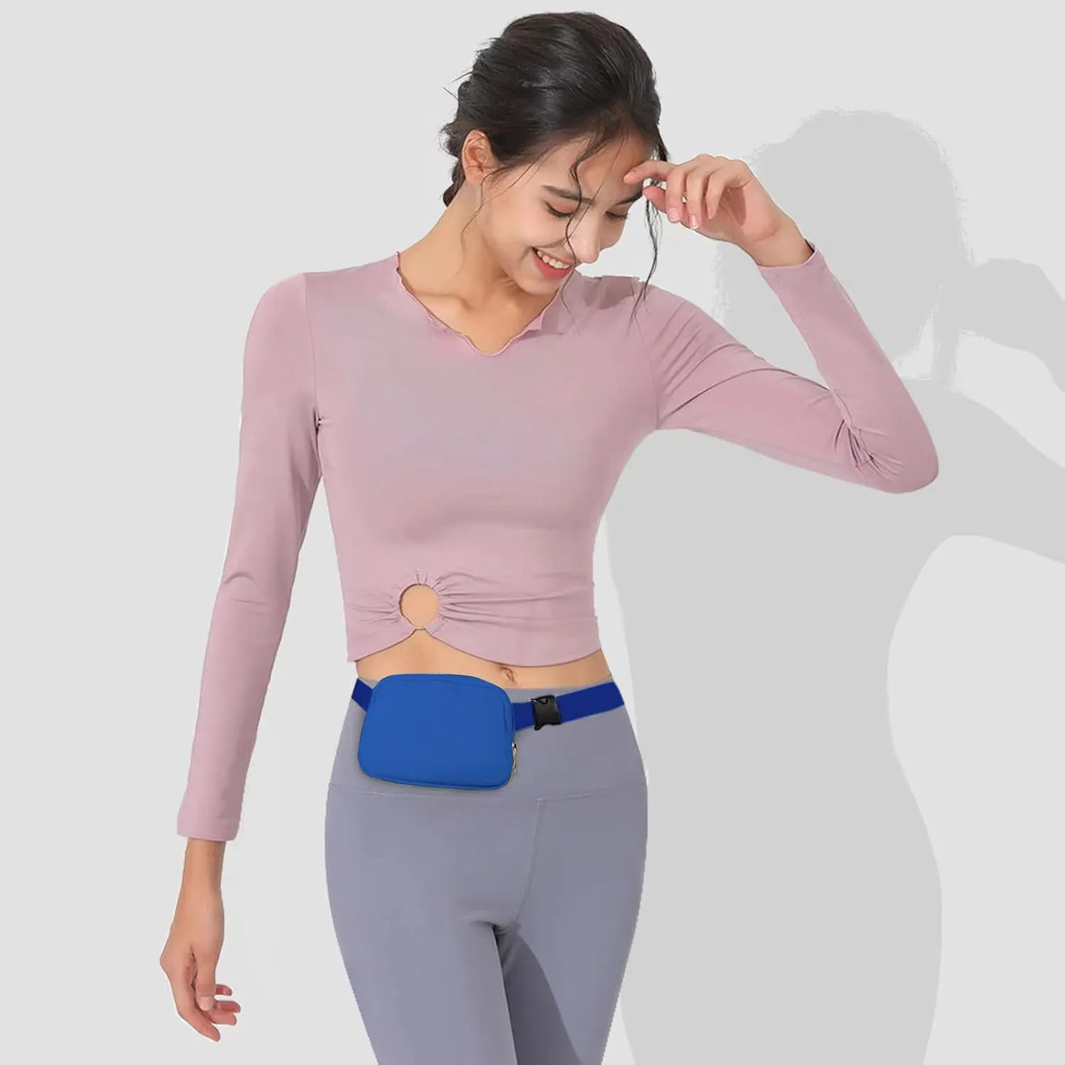 Fanny Pack for Women Teen Girls, Small Belt Bag 1L with Adjustable Strap 32" to 51", Crossbody Bag Water-resistant for Travel Gym Sport Running, Fashion Waist Bag for Mothers Day Gifts