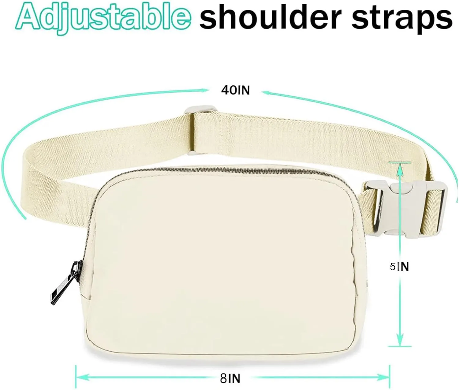Fanny Pack for Women Teen Girls, Small Belt Bag 1L with Adjustable Strap 32" to 51", Crossbody Bag Water-resistant for Travel Gym Sport Running, Fashion Waist Bag for Mothers Day Gifts