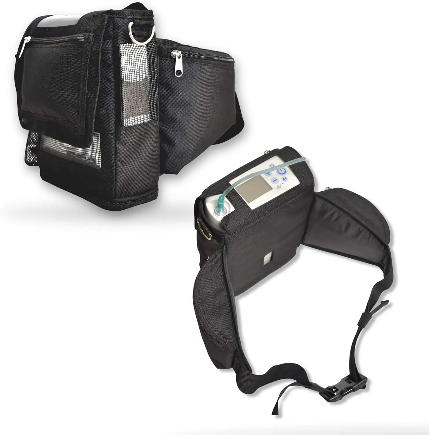 Fanny Pack/Hip Bag For Inogen One G5 (I0-500) and OxyGo Next (1400-3000) (Black)