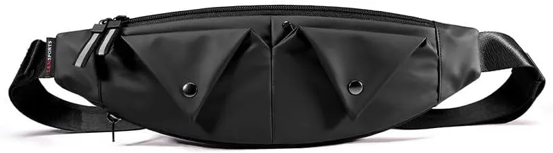 Fanny Packs for Women Men, Waterproof Waist Pack with Reflective Strip, Lightweight Slim Belt Bag with No-Bounce Adjustable Strap Running Travel Hiking Walking Sport(Black)