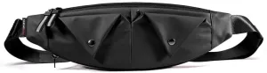 Fanny Packs for Women Men, Waterproof Waist Pack with Reflective Strip, Lightweight Slim Belt Bag with No-Bounce Adjustable Strap Running Travel Hiking Walking Sport(Black)