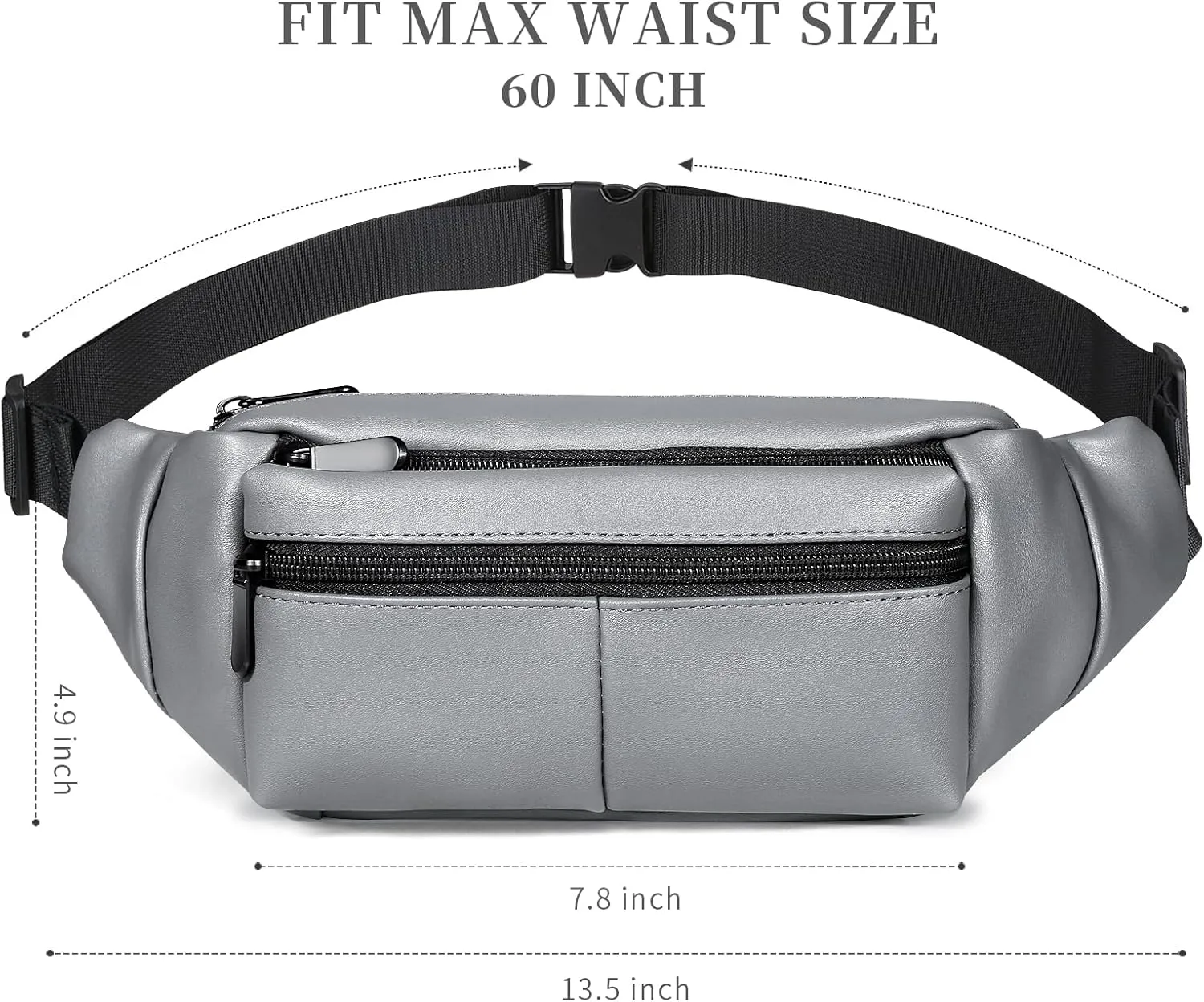 Fanny Packs for Women Plus Size, PU Leather Fanny Pack Running Belt Bag for Women with Card Slots, Black Waist Bags Crossbody Waist Pack Hip Bum Bag for Travel Workout Hiking Disney Beige Brown Green