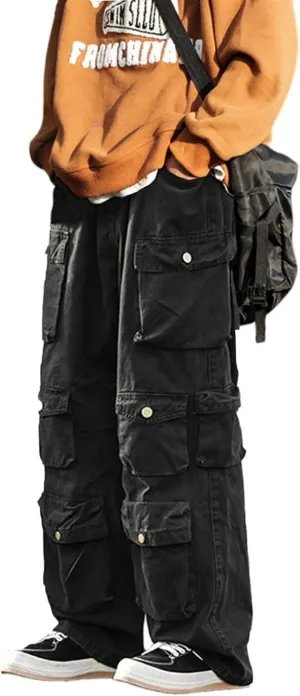FantasyGears Jeans Y2k Gothic Cargo Pants Baggy Streetwear Jeans Hip Hop Joggers Parachute Pants for Men