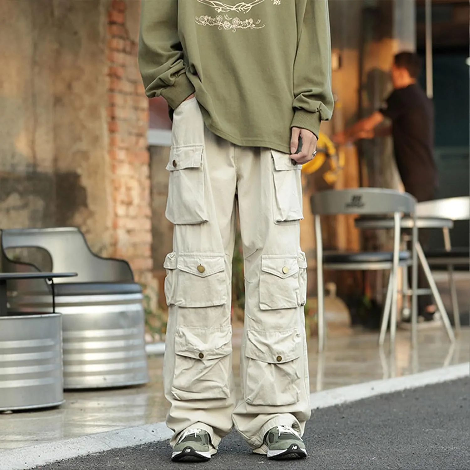 FantasyGears Jeans Y2k Gothic Cargo Pants Baggy Streetwear Jeans Hip Hop Joggers Parachute Pants for Men