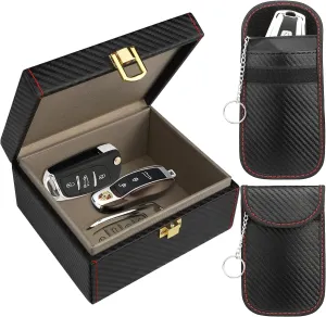 Faraday Box, [with 2 Faraday Pouches] Diyife Faraday Cage, RFID Box for Car Keys, Key Fob Protector, Signal Blocker for Keyless Fob, Signal Blocking Box for Car Keys Phones, Large