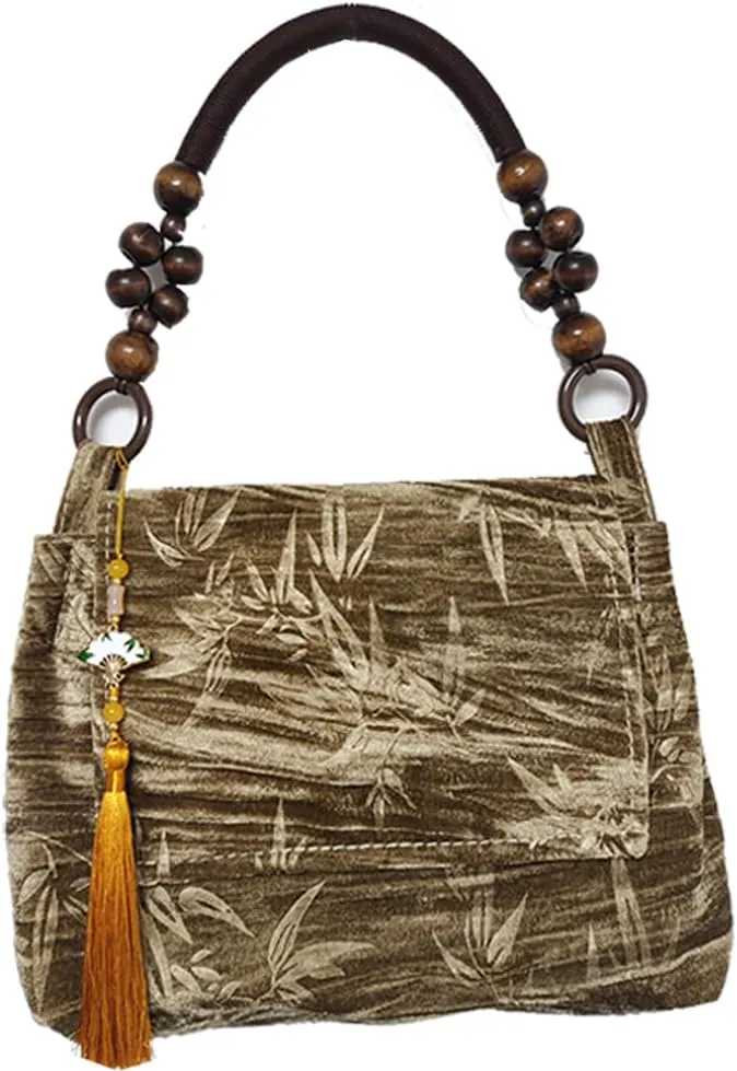 Farm4Far Women Velvet Velour Stiff Shoulder Evening Crossbody Bag