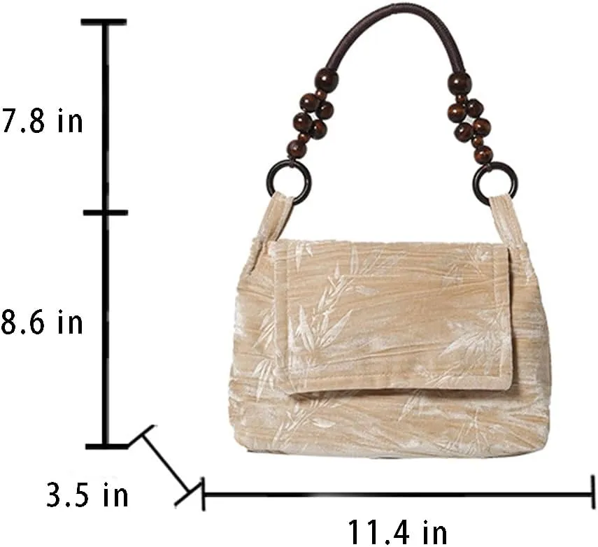 Farm4Far Women Velvet Velour Stiff Shoulder Evening Crossbody Bag