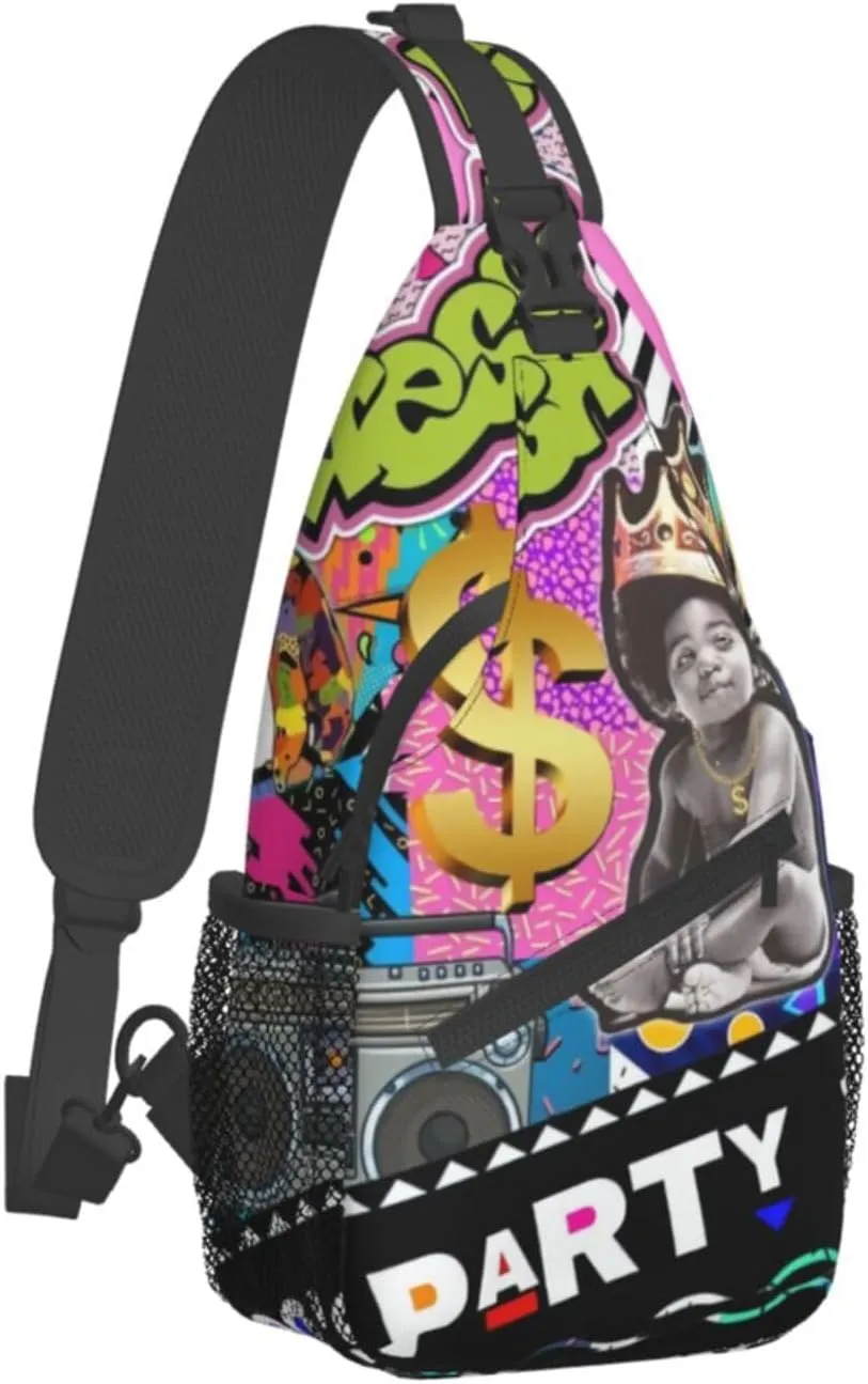 Fashion 80s 90s Sling Bag Retro Crossbody Backpack Shoulder Casual Daypack Bags for Men Women
