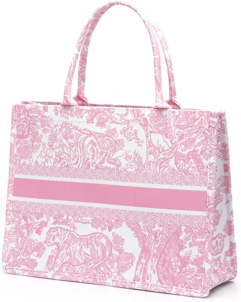 FENGJINRUHUA Fashion Luxury Tote Bag Cotton Linen Handbag Large Capacity Jacquard Retro Exquisite