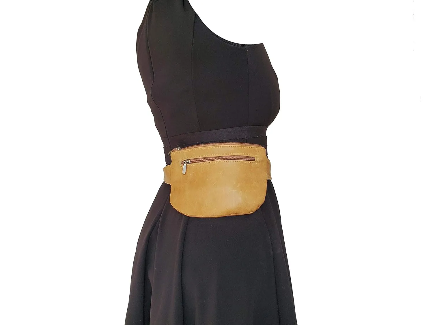 Fgalaze Distressed Leather Belt Bag, Waist Bag, Fanny Pack, Hip Bag, Unisex, David