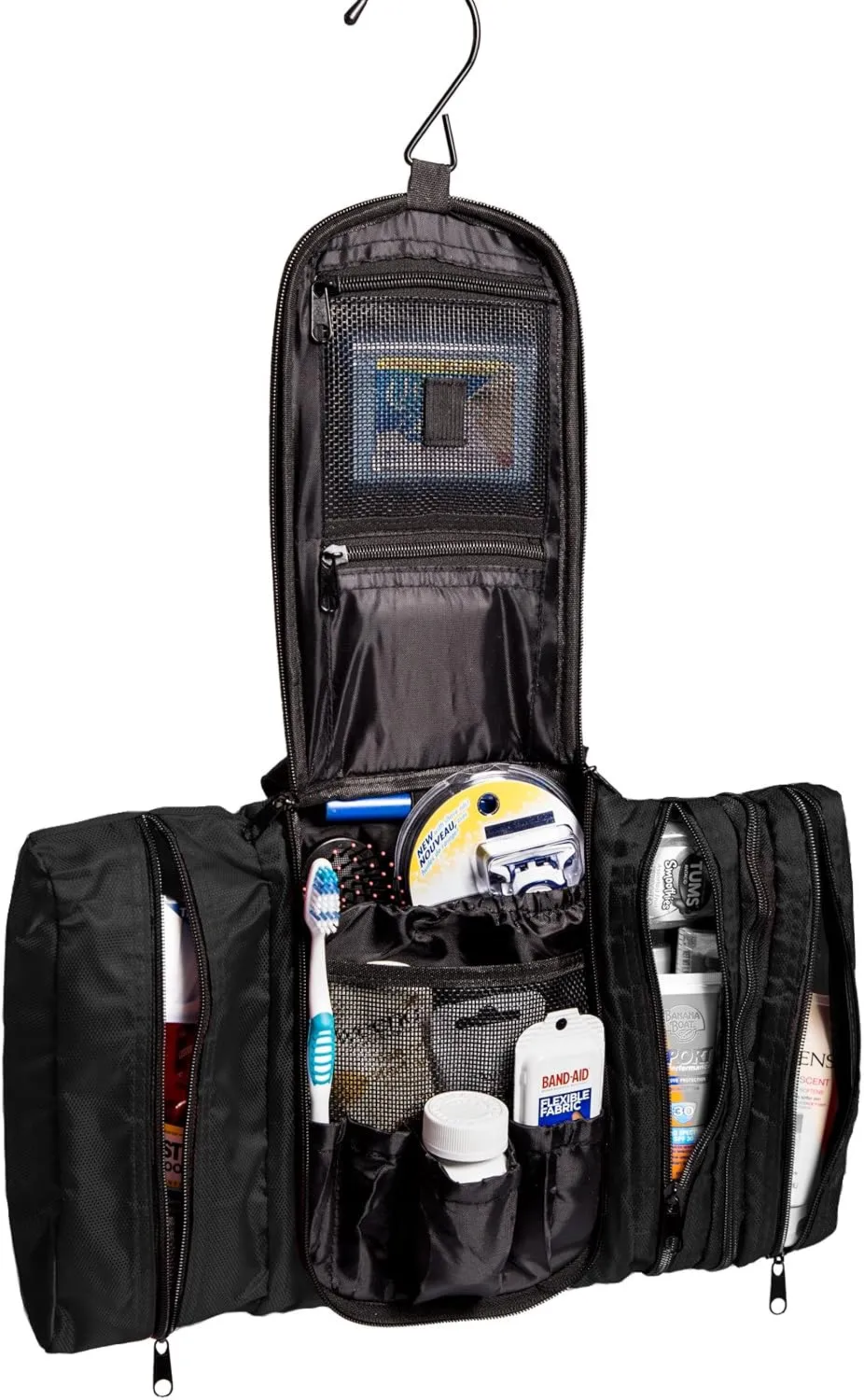 Fishers Finery Bathroom Travel Bag Hanging Cosmetic Organizer Toiletry Bag Black