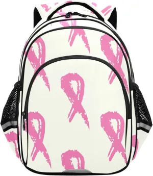 Fisyme Ribbons Breast Cancer Backpack Laptop Back Pack Daycare Bag Bookbag Travel School Backpacks Medium
