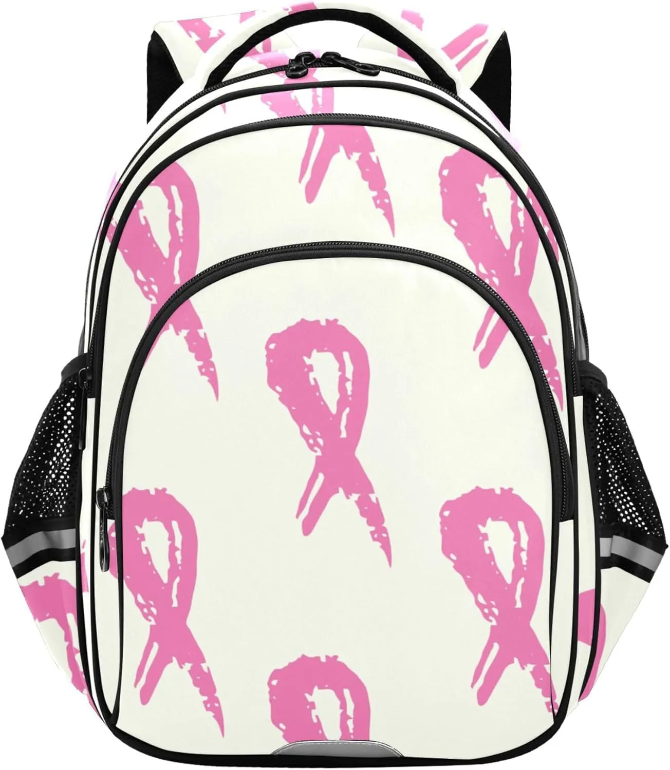 Fisyme Ribbons Breast Cancer Backpack Laptop Back Pack Daycare Bag Bookbag Travel School Backpacks Medium