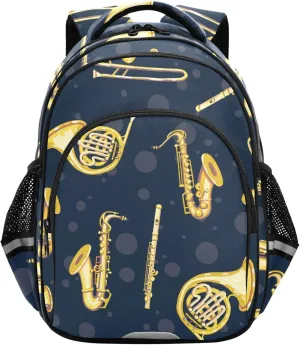 Fisyme Saxophones Jazz Music Backpack Laptop Back Pack Daycare Bag Bookbag Travel School Backpacks Medium