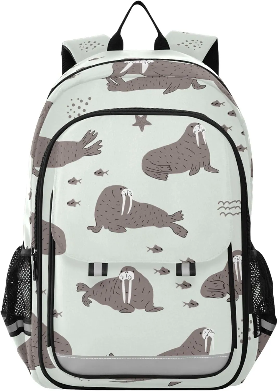 Fisyme Sea Walrus Winter School Backpack Laptop Backpacks Bags Bookbag Travel Casual Computer Notebooks Daypacks