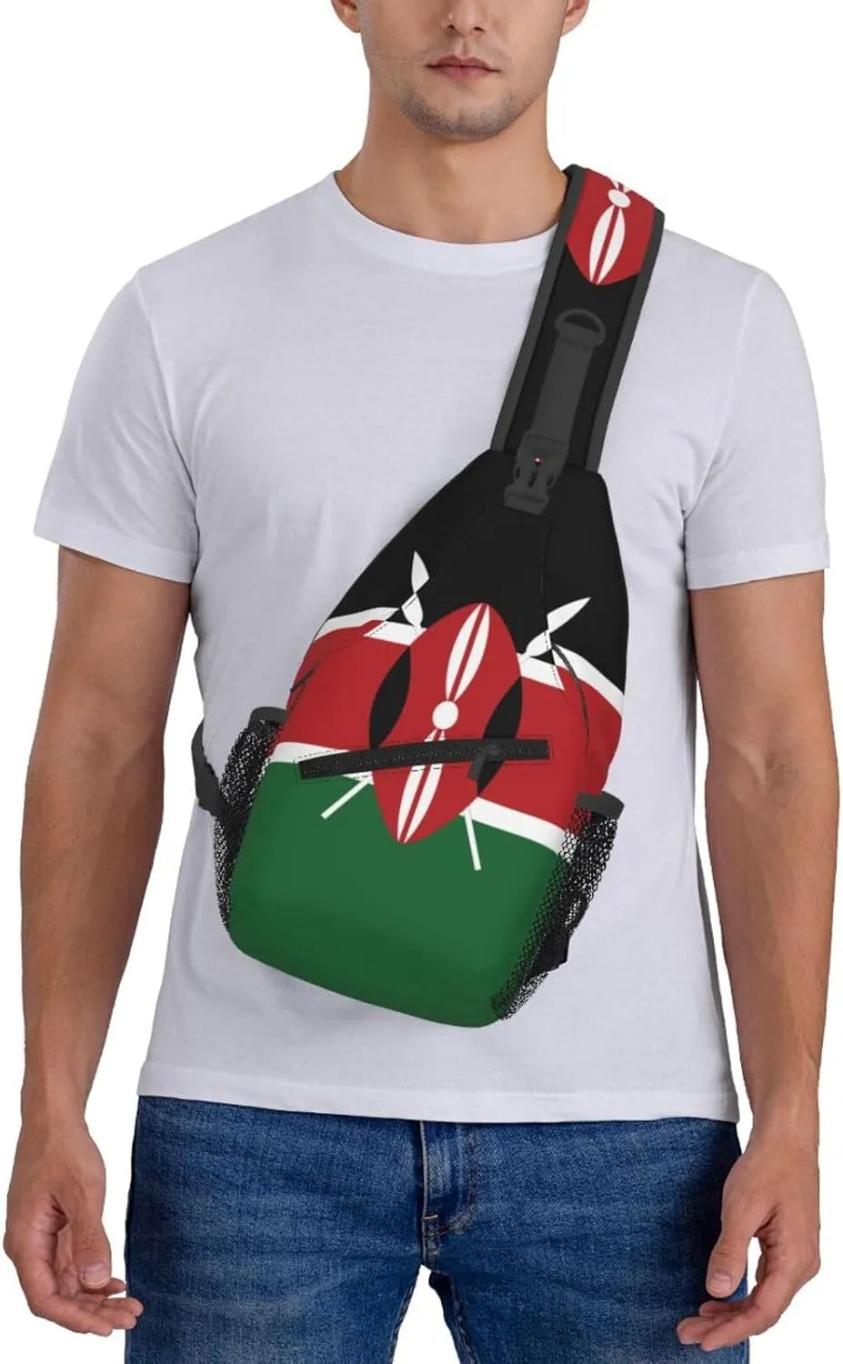 Flag Of Kenya Print Lightweight Sling Small Shoulder Bag - Chic Cross Chest Bag With Adjustable Strap