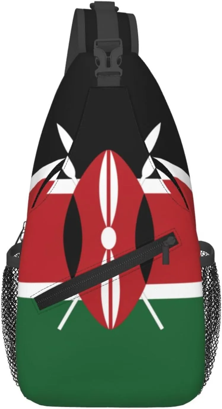 Flag Of Kenya Print Lightweight Sling Small Shoulder Bag - Chic Cross Chest Bag With Adjustable Strap