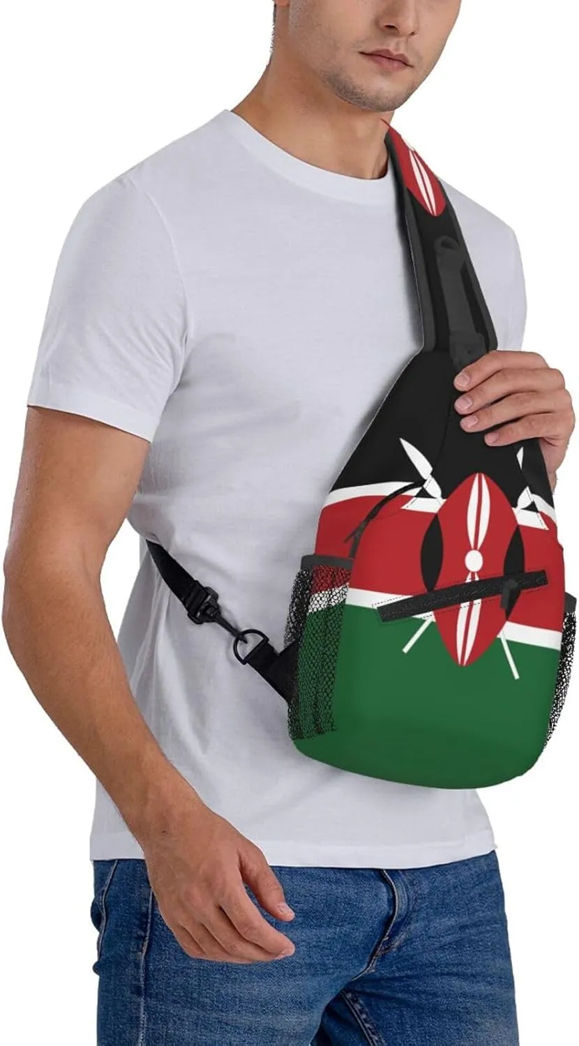 Flag Of Kenya Print Lightweight Sling Small Shoulder Bag - Chic Cross Chest Bag With Adjustable Strap