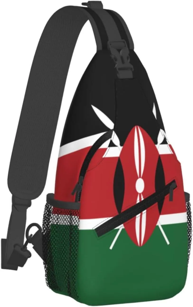 Flag Of Kenya Print Lightweight Sling Small Shoulder Bag - Chic Cross Chest Bag With Adjustable Strap
