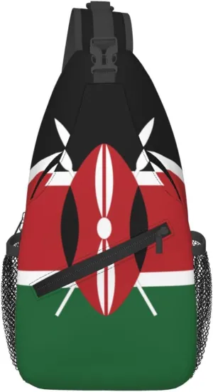 Flag Of Kenya Print Lightweight Sling Small Shoulder Bag - Chic Cross Chest Bag With Adjustable Strap