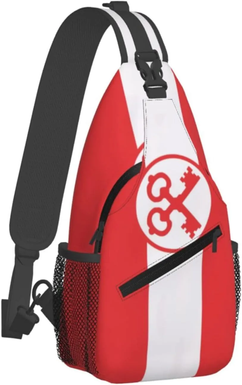 Flag Of Leiden Small Crossbody Backpack Sling Bag For Men Women Mini One Shoulder Chest Bags Gym Sport Travel Hiking Daypack