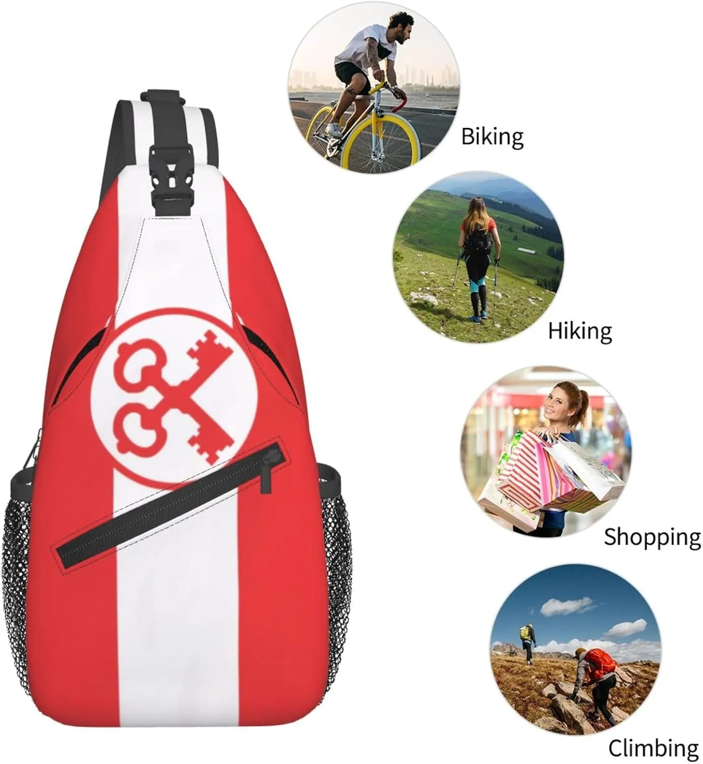 Flag Of Leiden Small Crossbody Backpack Sling Bag For Men Women Mini One Shoulder Chest Bags Gym Sport Travel Hiking Daypack